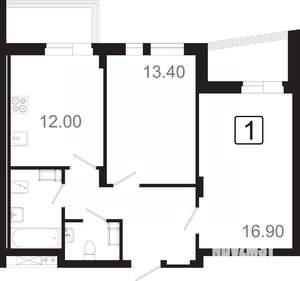 2-к квартира, вторичка, 61м2, 10/21 этаж