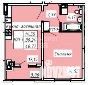 1-к квартира, вторичка, 41м2, 3/8 этаж