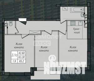 3-к квартира, вторичка, 65м2, 9/10 этаж