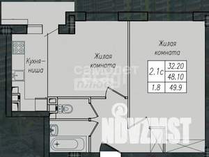 2-к квартира, вторичка, 50м2, 8/10 этаж