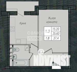 1-к квартира, вторичка, 37м2, 4/10 этаж