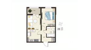 1-к квартира, строящийся дом, 37м2, 2/18 этаж