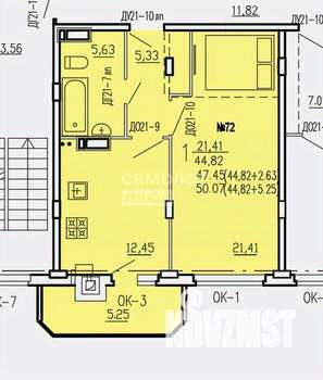 1-к квартира, вторичка, 47м2, 8/10 этаж