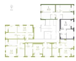 2-к квартира, вторичка, 60м2, 1/6 этаж