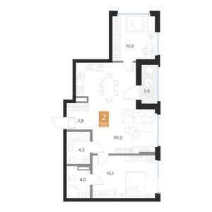 2-к квартира, вторичка, 70м2, 4/16 этаж