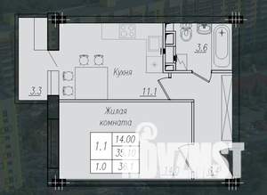 1-к квартира, вторичка, 36м2, 6/10 этаж