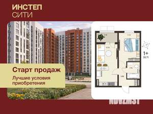 1-к квартира, вторичка, 37м2, 17/17 этаж