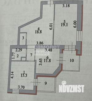3-к квартира, вторичка, 73м2, 4/9 этаж