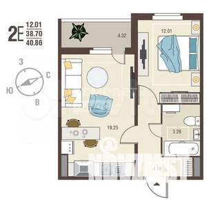 1-к квартира, вторичка, 35м2, 10/10 этаж