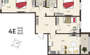 3-к квартира, вторичка, 81м2, 10/18 этаж