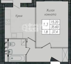 1-к квартира, вторичка, 37м2, 9/10 этаж