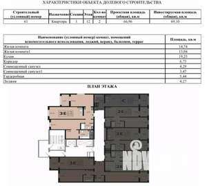 2-к квартира, вторичка, 69м2, 12/17 этаж