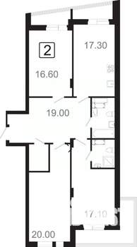 4-к квартира, вторичка, 106м2, 13/21 этаж