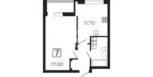 1-к квартира, вторичка, 40м2, 8/21 этаж