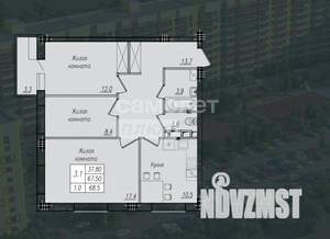 3-к квартира, вторичка, 69м2, 4/10 этаж