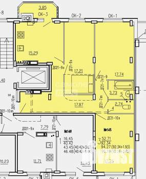 3-к квартира, вторичка, 94м2, 2/10 этаж