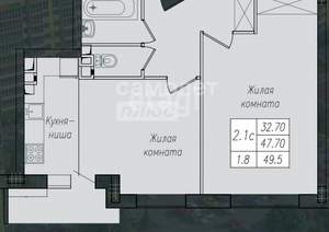2-к квартира, вторичка, 50м2, 10/10 этаж