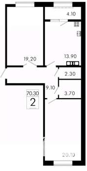 2-к квартира, строящийся дом, 70м2, 2/8 этаж