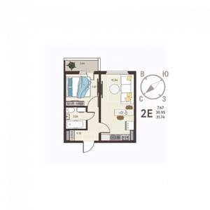 Студия квартира, вторичка, 32м2, 12/18 этаж
