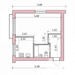 1-к квартира, вторичка, 30м2, 4/4 этаж