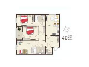 4-к квартира, строящийся дом, 94м2, 2/17 этаж