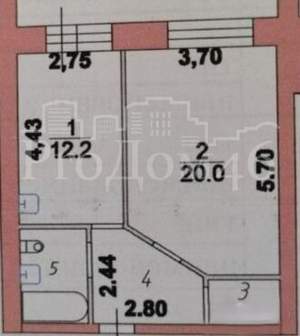 1-к квартира, вторичка, 44м2, 6/10 этаж