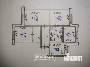 4-к квартира, вторичка, 78м2, 1/9 этаж