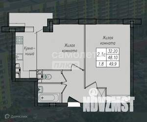 2-к квартира, вторичка, 50м2, 9/10 этаж