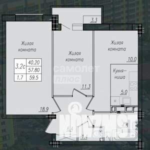 3-к квартира, вторичка, 60м2, 1/10 этаж