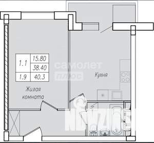 2-к квартира, вторичка, 40м2, 5/10 этаж