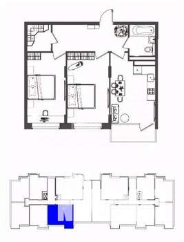 2-к квартира, вторичка, 64м2, 8/10 этаж