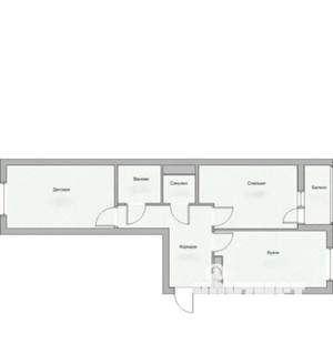 2-к квартира, вторичка, 51м2, 2/6 этаж