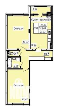 2-к квартира, вторичка, 71м2, 5/8 этаж