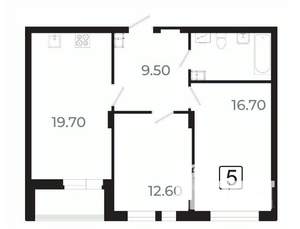 3-к квартира, строящийся дом, 66м2, 14/21 этаж