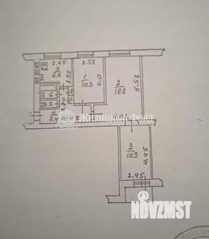 3-к квартира, вторичка, 58м2, 6/9 этаж