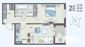 1-к квартира, вторичка, 41м2, 16/20 этаж