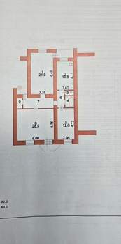 3-к квартира, вторичка, 90м2, 5/6 этаж