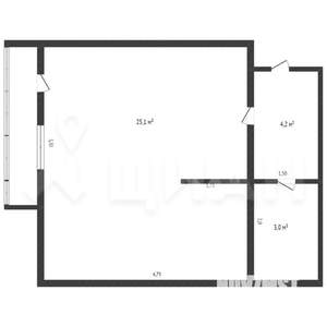 1-к квартира, вторичка, 30м2, 6/9 этаж