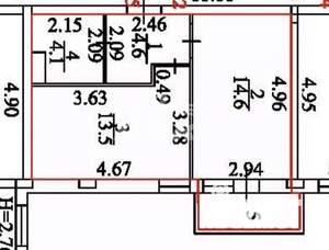 1-к квартира, вторичка, 37м2, 8/10 этаж