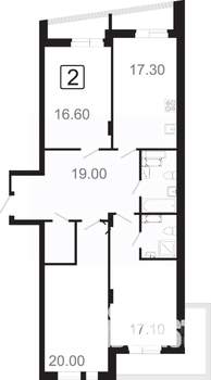 4-к квартира, вторичка, 105м2, 18/21 этаж