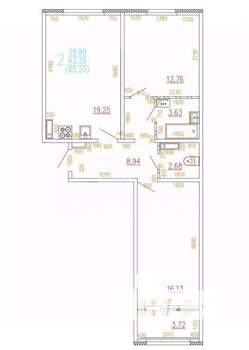 2-к квартира, вторичка, 63м2, 16/17 этаж