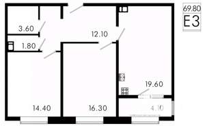 3-к квартира, вторичка, 70м2, 2/8 этаж