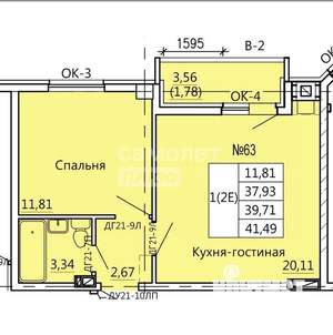 2-к квартира, вторичка, 41м2, 7/11 этаж