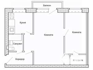 2-к квартира, вторичка, 41м2, 3/4 этаж