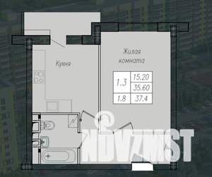 1-к квартира, вторичка, 37м2, 2/10 этаж