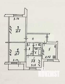 3-к квартира, вторичка, 60м2, 6/9 этаж