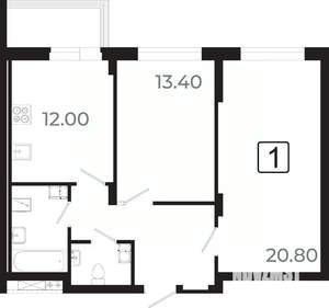 2-к квартира, вторичка, 63м2, 16/21 этаж