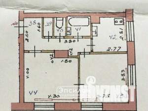 2-к квартира, вторичка, 52м2, 2/5 этаж