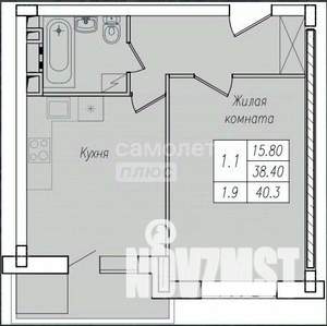 2-к квартира, вторичка, 51м2, 1/10 этаж
