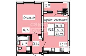 2-к квартира, вторичка, 41м2, 3/8 этаж